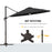 3(m) LED Cantilever Parasol Outdoor Sun Umbrella w/ Base Solar Lights Grey