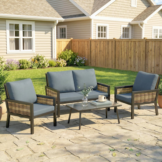 Rattan Garden Furniture Set, Outdoor Furniture Conversation Set