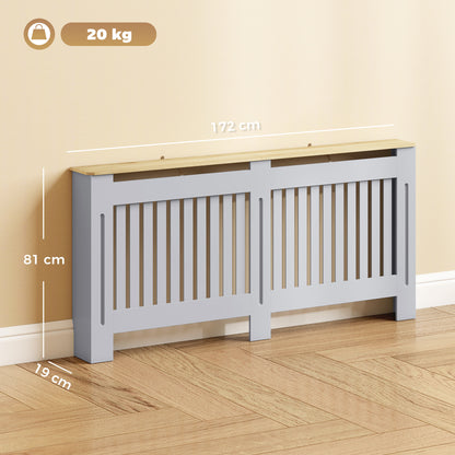 Radiator Cover Painted Slatted MDF Cabinet Lined Grill 172x19x81cm