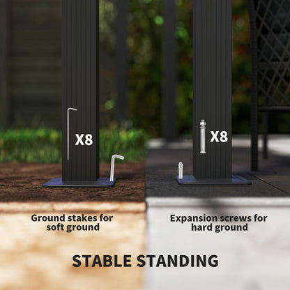 3 x 4m Aluminium Pergola with Retractable Roof, Garden Gazebo Khaki