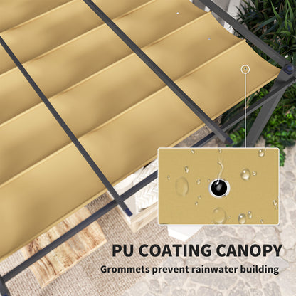 3 x 4m Aluminium Pergola with Retractable Roof, Garden Gazebo Khaki