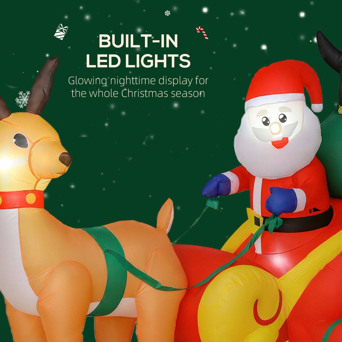 Blow Up Outdoor Christmas Decoration with Built-in LED Lights