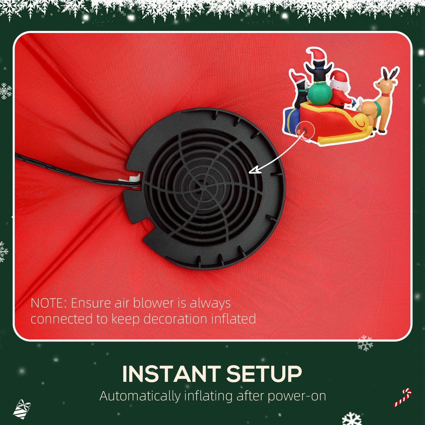 Blow Up Outdoor Christmas Decoration with Built-in LED Lights