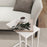 C Shape Side Table w/ Wood-Effect Top, White