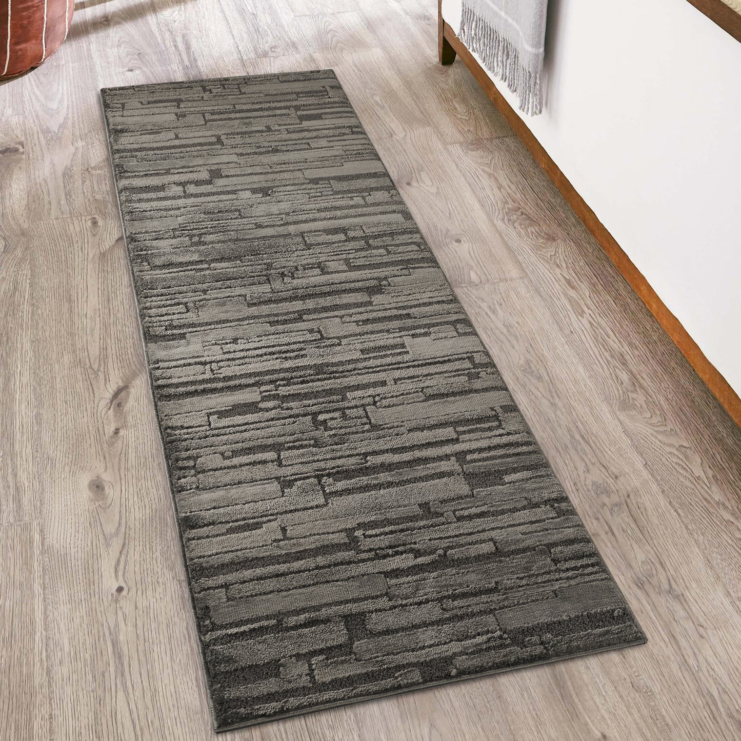 Hamilton Modern Sheen Area Rug - Blocked Bold Geometric Design - 3 Colours Available