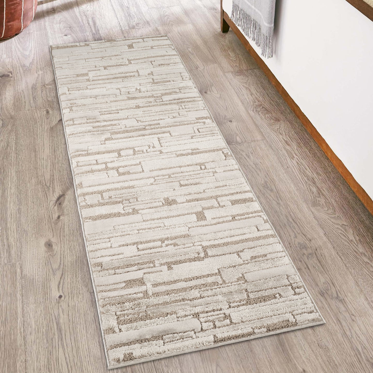 Hamilton Modern Sheen Area Rug - Blocked Bold Geometric Design - 3 Colours Available