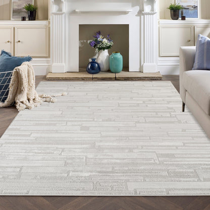 Hamilton Modern Sheen Area Rug - Blocked Bold Geometric Design - 3 Colours Available