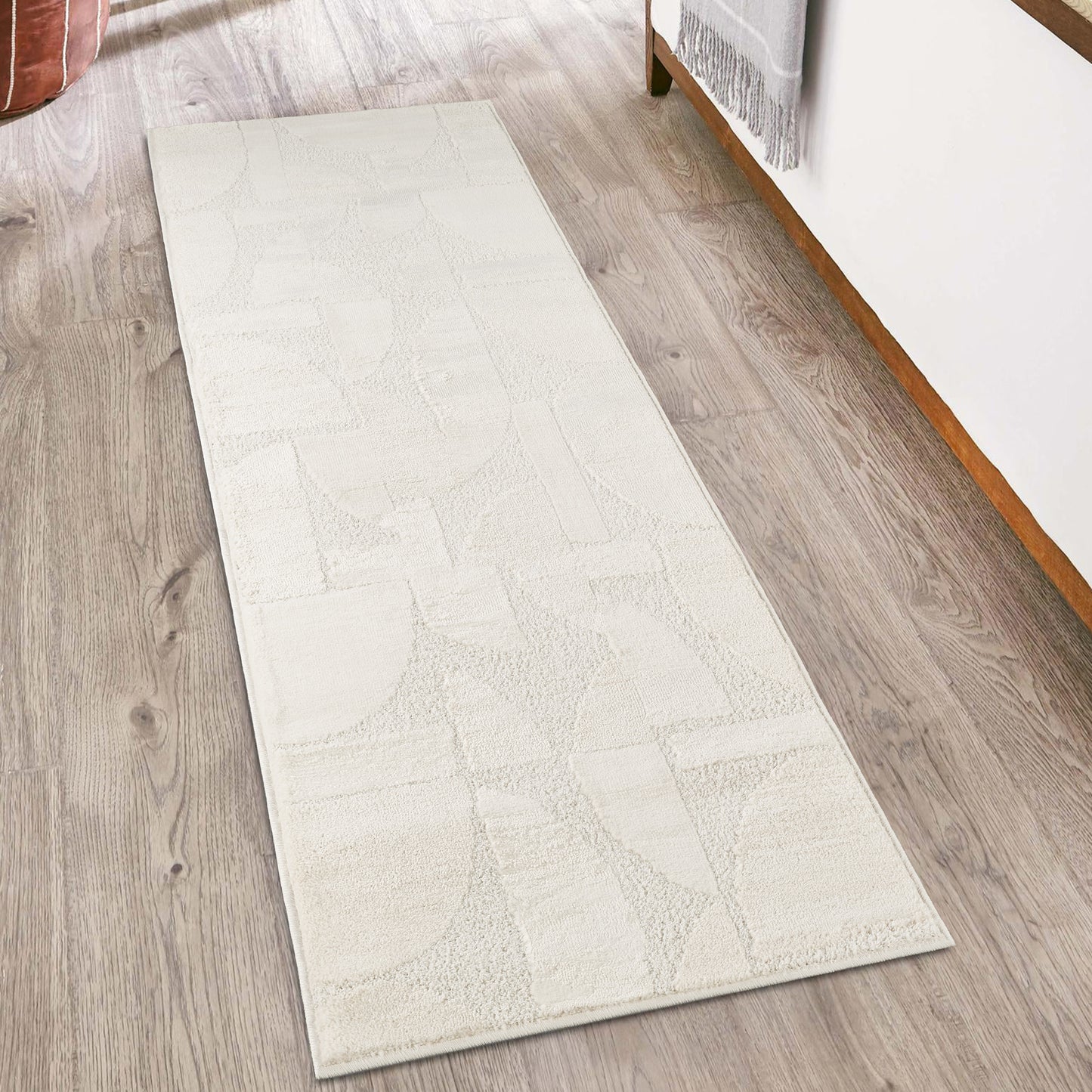 Hamilton Modern Sheen Area Rug - Abstract Motif Geometric Lines Design - 3 Colours Available