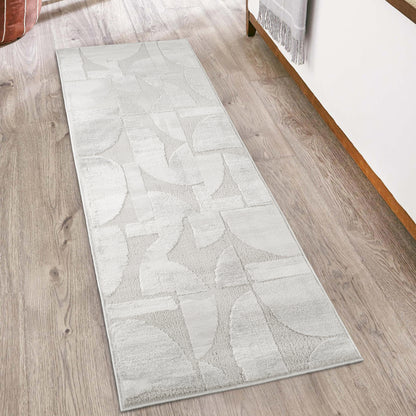 Hamilton Modern Sheen Area Rug - Abstract Motif Geometric Lines Design - 3 Colours Available