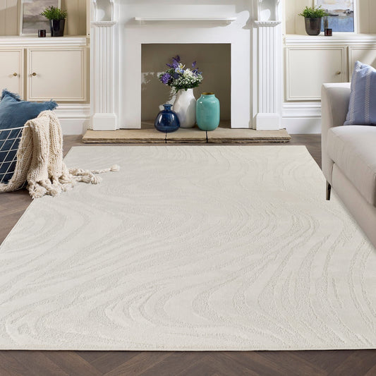 Hamilton Modern Metallic Sheen Area Rug - Marble Inspired Design - 3 Colours Available