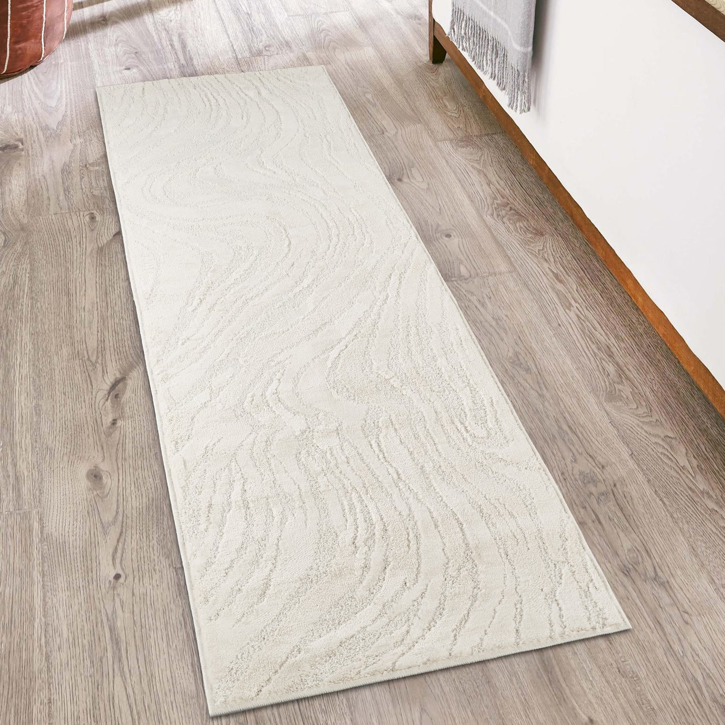 Hamilton Modern Metallic Sheen Area Rug - Marble Inspired Design - 3 Colours Available