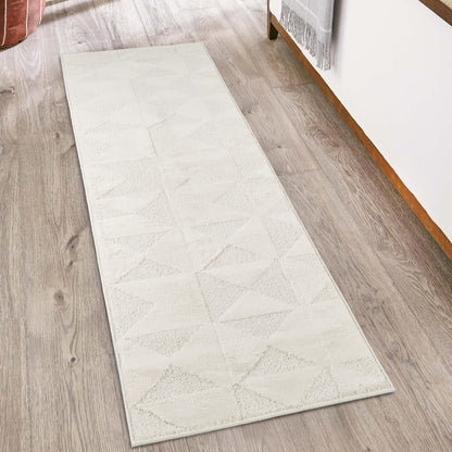 Hamilton Modern Metallic Sheen Area Rug - Mosaic Geometric Triangle Design - 3 Colours Available