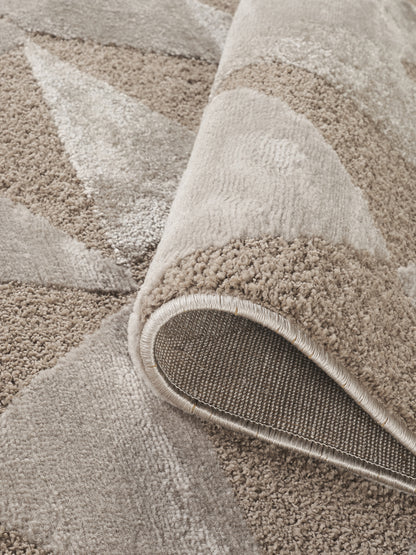 Hamilton Modern Metallic Sheen Area Rug - Mosaic Geometric Triangle Design - 3 Colours Available