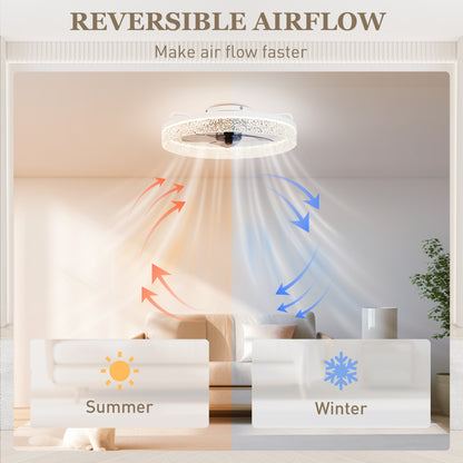 Ceiling Fans with Lights and Remote & App Control for Bedroom, White