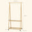 Bamboo Clothes Rail Rack with 2 Storage Shelves, Natural Wood Effect