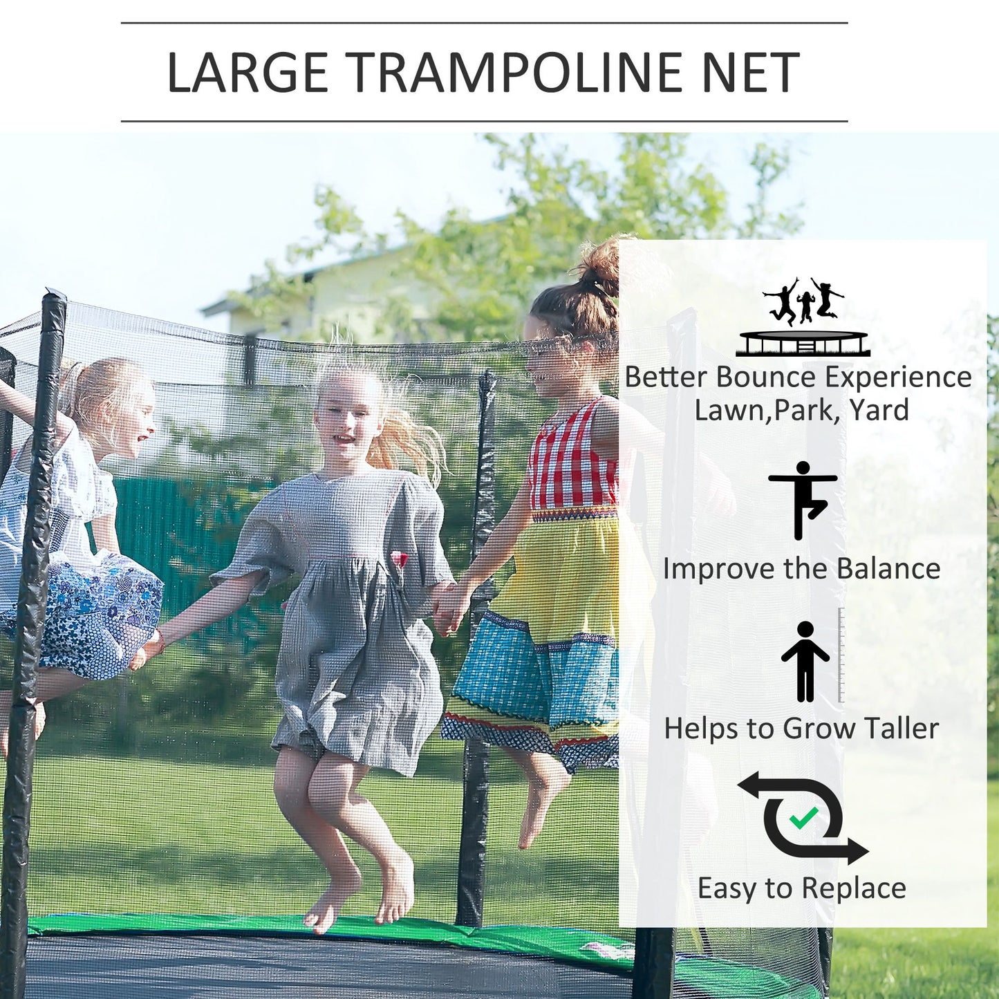 10FT Replacement Safety Trampoline Net Enclosure Surround Outdoor Sports