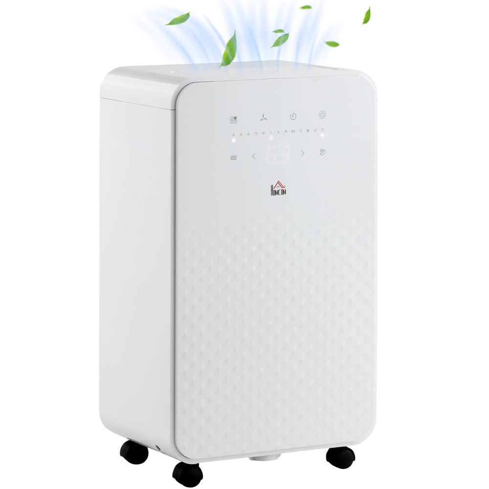 12L/Day Protable Quiet Air Dehumidifier with Purifier, Timer, 5 Modes