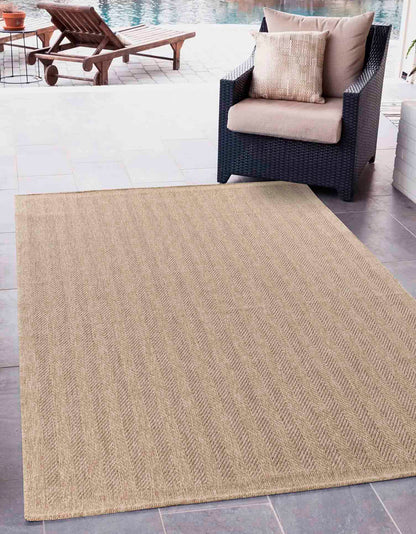Harper Modern Herringbone Design Outdoor-Indoor Rugs Jute