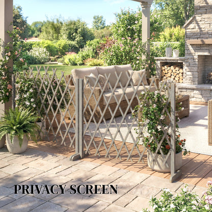 Wooden Expanding Fence Panels, 180 x 30 x 103cm, Dark Grey
