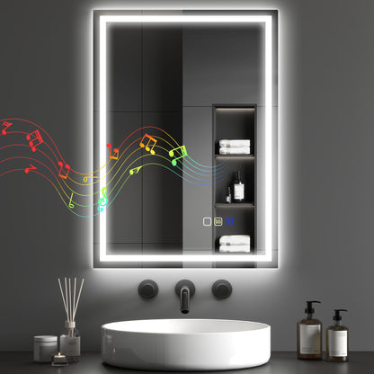 500 x 700 mm Bathroom Mirror with Bluetooth Lights Demister Pad