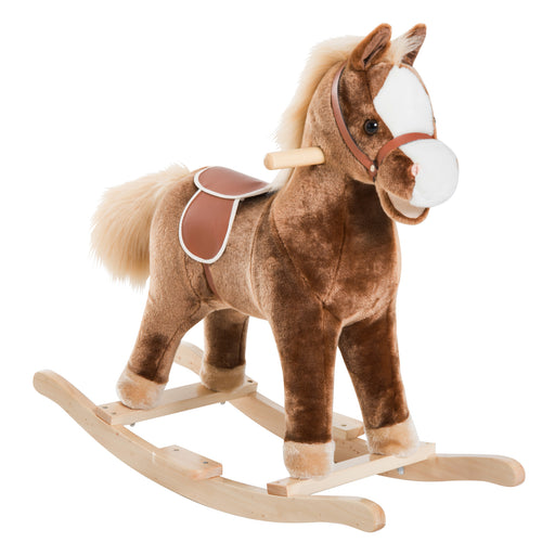 Kids Plush Rocking Horse-Brown