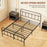 5ft Metal King Platform Bed Frame w/ Underbed Storage Headboard Black