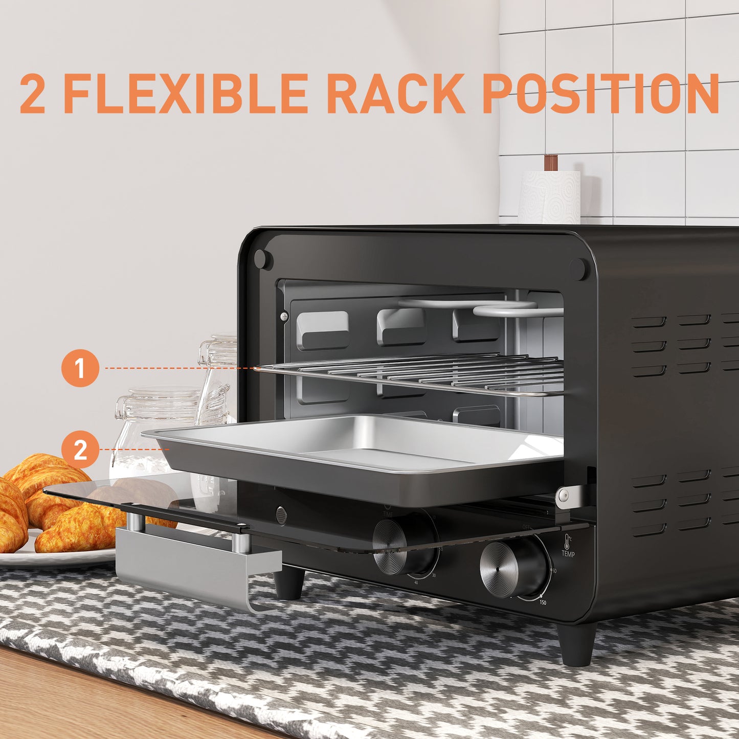 Bar Stools Set of 2 Swivel Height Adjustable Barstools Black