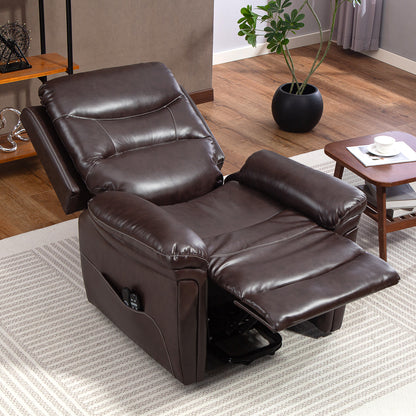 Massage Recliner Chair, Lift Chair with Heat, USB, Remote, Brown