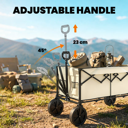 95L Foldable Festival Trolley on Wheels, Khaki
