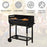 Charcoal Barbecue Grill Garden BBQ Trolley w/ Dual Grill, Adjustable Grill Nets, Heat-resistant Steel, Wheels, Black