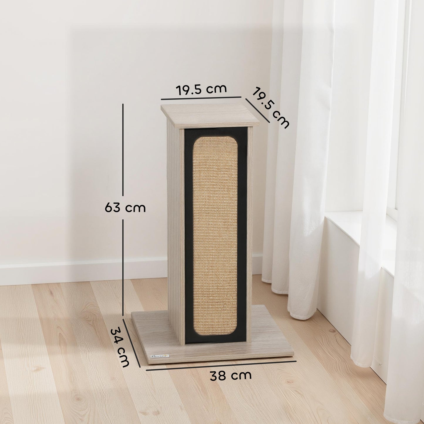 63cm Cat Scratching Post, Scratcher w/ Replaceable Scratching Board