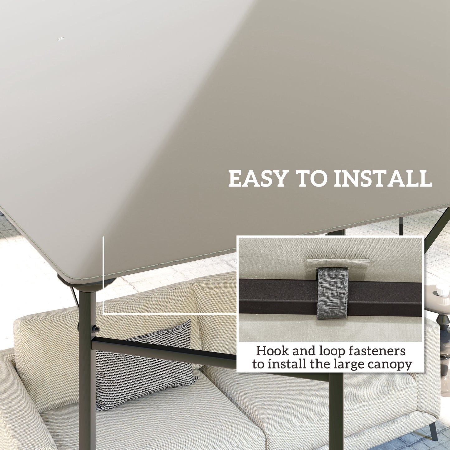 3 x 3(m) Gazebo Canopy Replacement Cover with Drain Holes, Grey