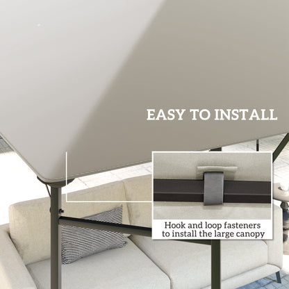 3 x 3(m) Gazebo Canopy Replacement Cover with Drain Holes, Grey