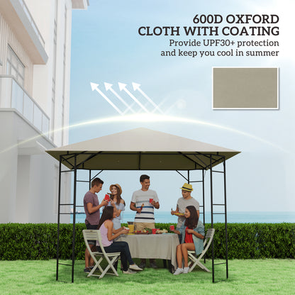 3 x 3(m) Gazebo Canopy Replacement Cover with Drain Holes, Grey