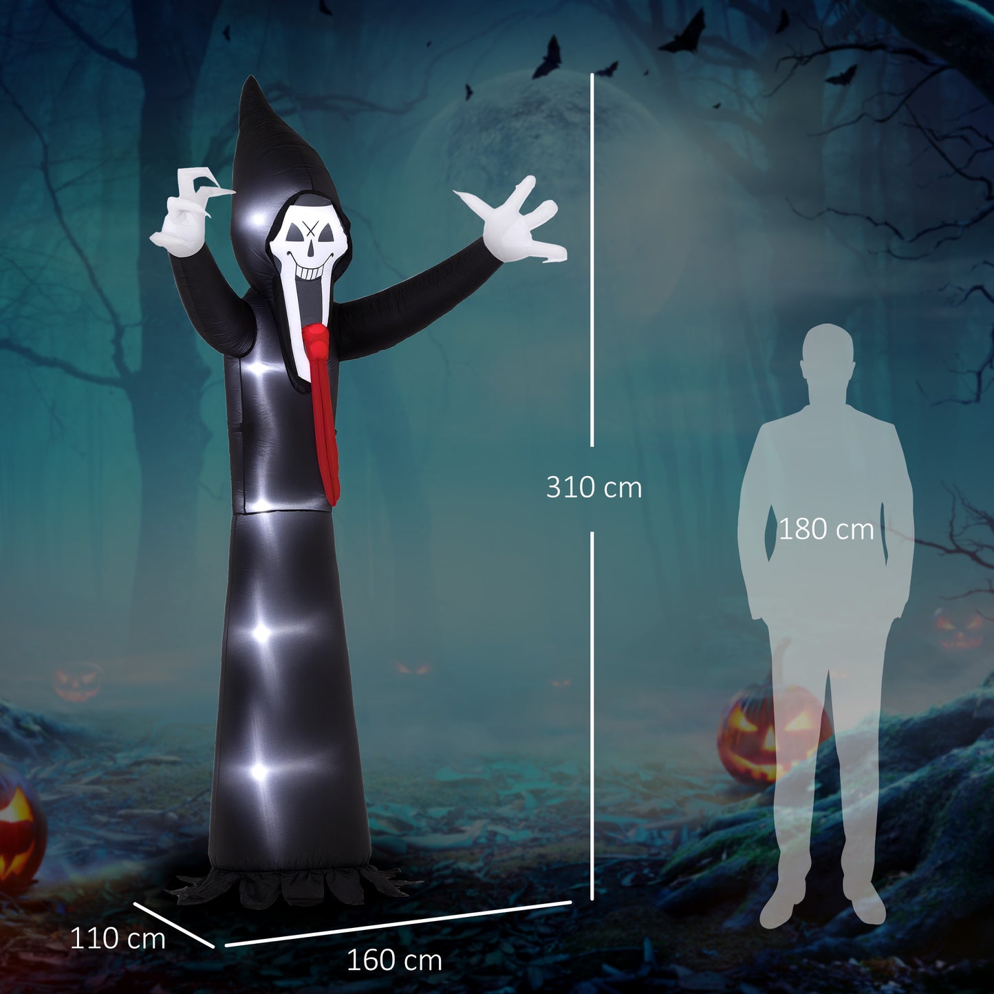 10 FT Grim Reaper Halloween Inflatable for Indoor, Outdoor Party