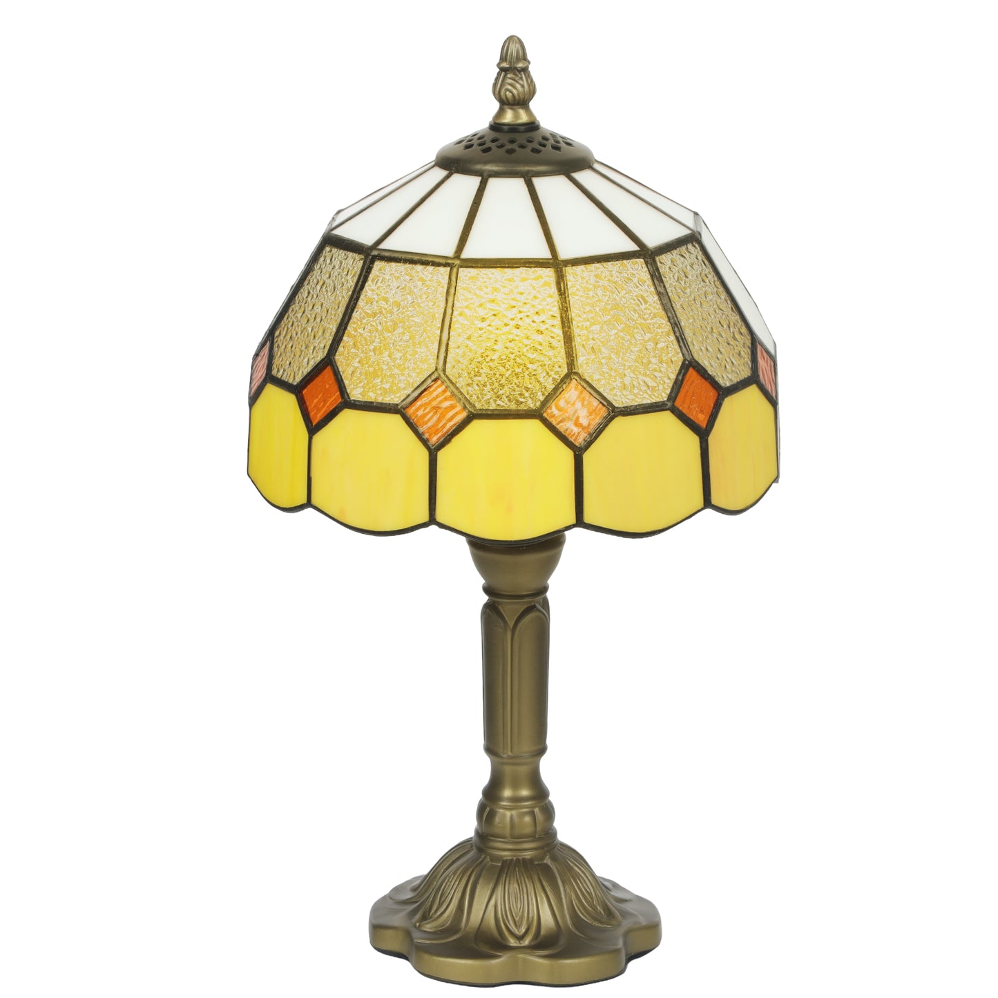Tiffany-Style Table Lamp for Bedroom, Bulb not Included, Orange