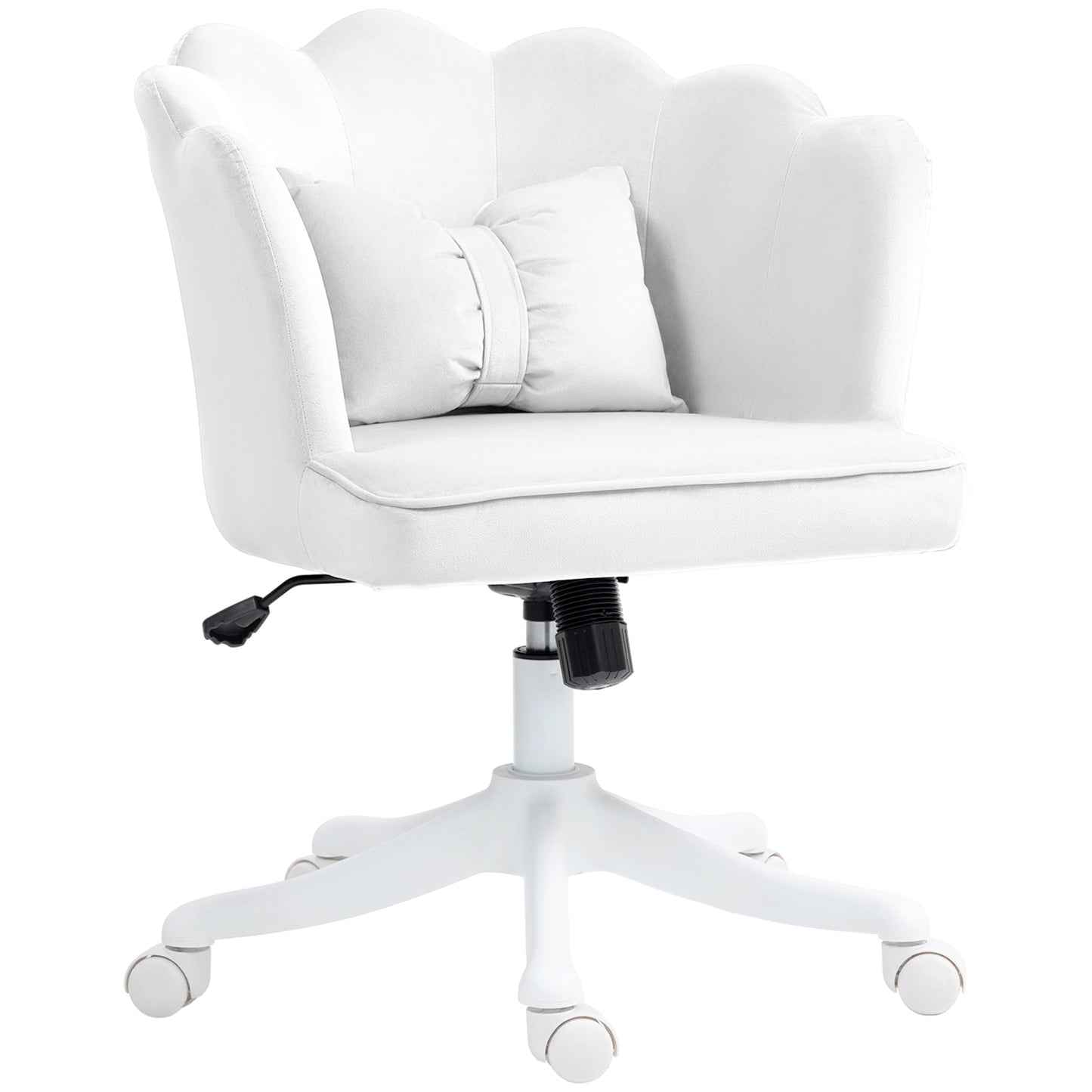Armless Desk Chair Home Office Chair w/ Wide Seat Tilt Function White