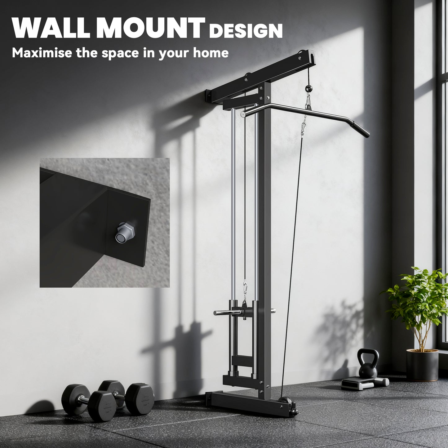 Wall Mounted Crossover Cable Machine Lat Pull Down Machine