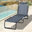 Folding Sun Lounger Beach Chaise Chair Garden Reclining Cot Camping Hiking Recliner with 4 Position Adjustable Back - Grey