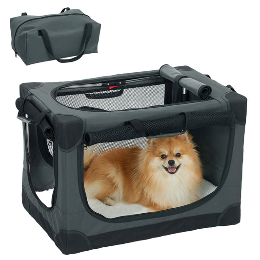 Collapsible Dog Crate Portable Pet Travel Carrier 60 x 42 x 43 cm