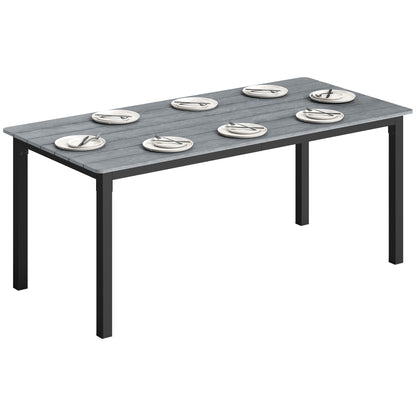 180 x 86 cm Garden Dining Table for 6-8 Person, Grey