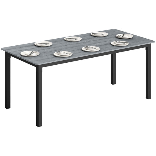 180 x 86 cm Garden Dining Table for 6-8 Person, Grey