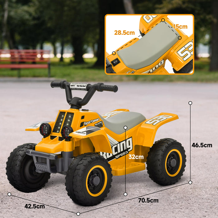 6V Electric Quad Bike for Kids w/ Forward Backward - Yellow