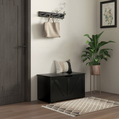 Storage Trunk for Living Room, with Safety Hinges, 80cm, Black
