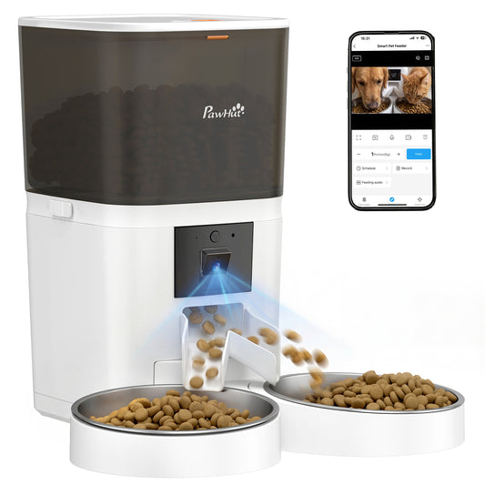 Smart Cat Feeder with HD Camera, 5G WiFi & Voice Recorder 6L