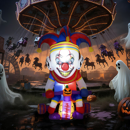 4ft Blow Up Outdoor Halloween Decoration, Clown on Bicycle