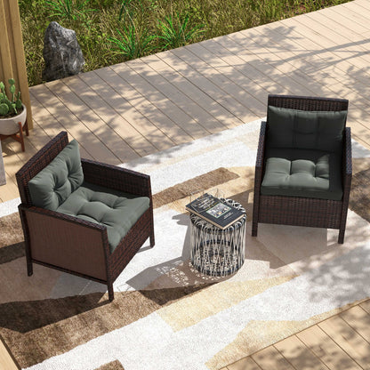 4-Piece Seat Cushions Back Pillows Replacement, Patio Chair Cushions Set for Indoor Outdoor, Grey