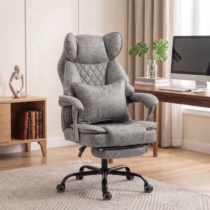 Big and Tall Office Chair with Lumbar Support, Grey