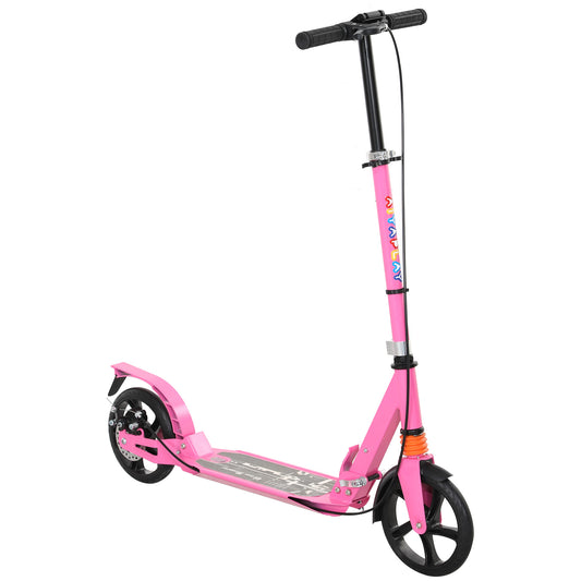 Kids Scooter, Foldable Kick Scooter w/ Adjustable Handlebar, Pink