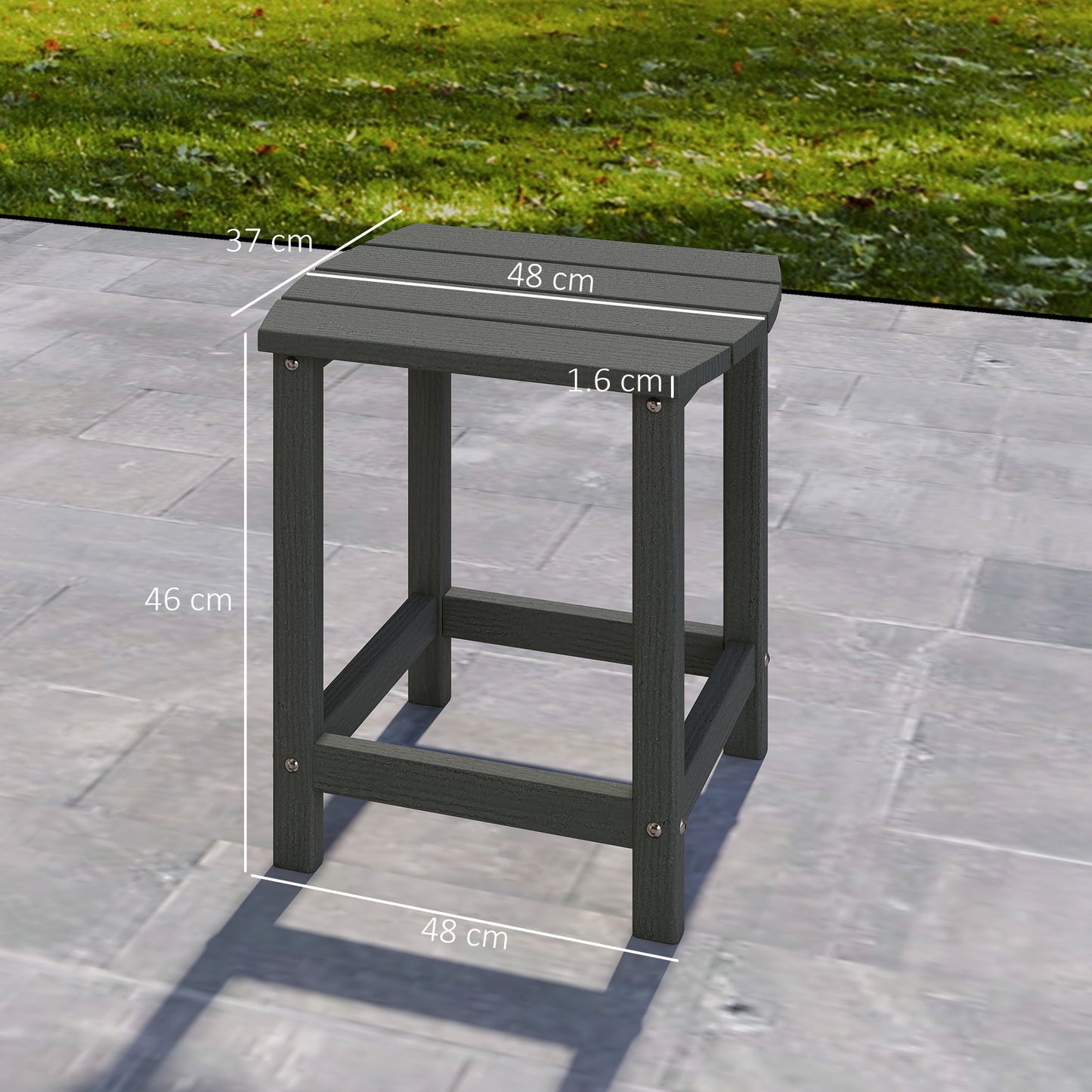 Outdoor Side Table, Adirondack Side Table, Indoor Outdoor, Grey